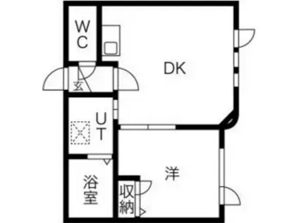 ノースイング28参番館(1DK/2階)の間取り写真