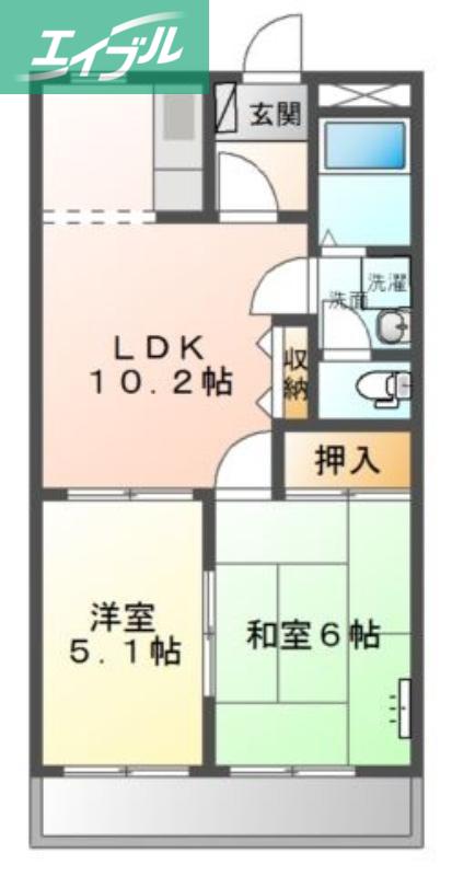 ファインヴィーブル参番館(2LDK/1階)の間取り写真