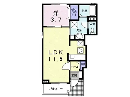 コローレ(1LDK/1階)の間取り写真