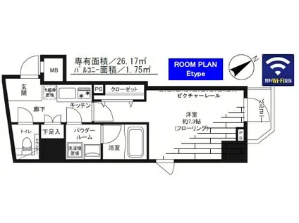 グランドコンシェルジュ麻布(1K/5階)の間取り写真