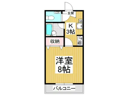 メゾンブランシュ山下(1K/1階)の間取り写真