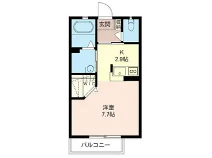 ワカマツハイツ(ワンルーム/1階)の間取り写真