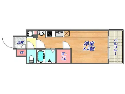 アスヴェル神戸駅前(ワンルーム/6階)の間取り写真