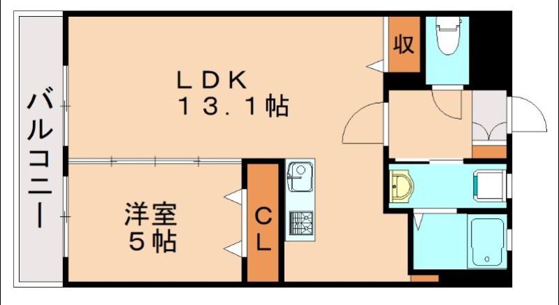 THE SQUARE・KOBAI PREMIUM(1LDK/4階)の間取り写真
