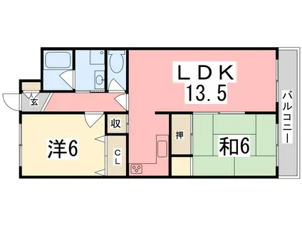 メゾン・ドゥ・M(2LDK/2階)の間取り写真