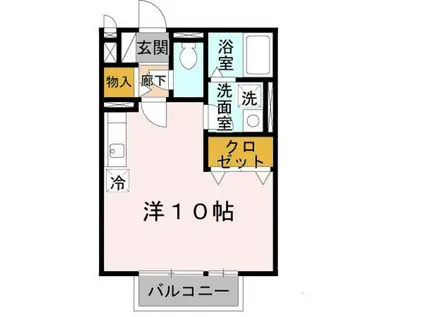 コゥジィーコートI(ワンルーム/2階)の間取り写真