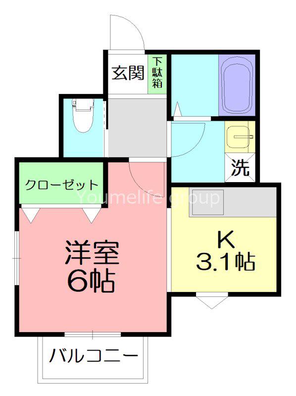 レパード板戸(1K/1階)の間取り写真