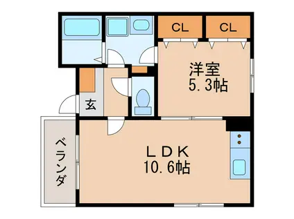 ユーミー矢場町(1LDK/3階)の間取り写真