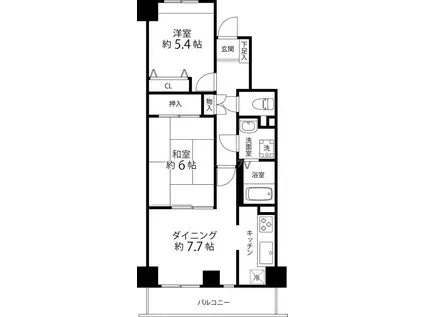 Jパレス桜台(2LDK/4階)の間取り写真