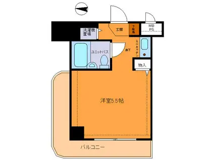 ロワレール横浜西壱番館(ワンルーム/4階)の間取り写真