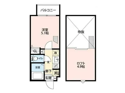 グランクオール西池袋(1K/3階)の間取り写真