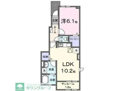 カーサ アバンツァート(1LDK/1階)の間取り写真