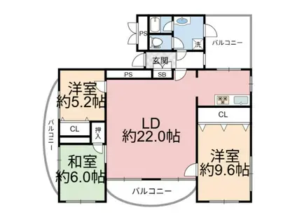 メゾンドノブレ(3LDK/11階)の間取り写真