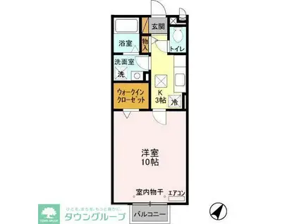 スプリング・S(1K/1階)の間取り写真