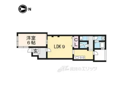 木村様マンション(1LDK/1階)の間取り写真