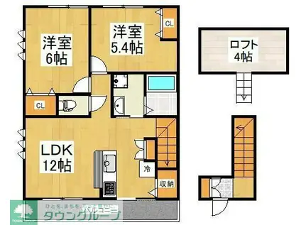 テラスハウス清瀬(2LDK/2階)の間取り写真