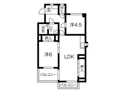 ホワイトハイツI(2LDK/3階)の間取り写真