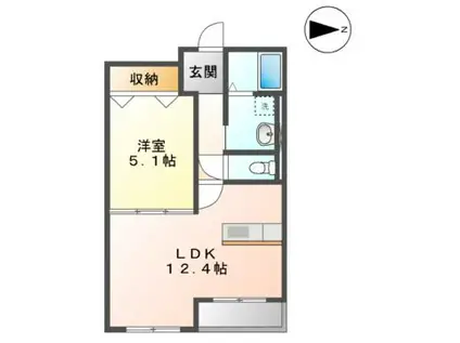 ハートフルタウン・参番館(1LDK/1階)の間取り写真