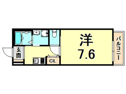 ワコーレヴィアーノ長田大塚町(1K/1階)の間取り写真