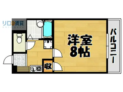 FROSⅠ(1K/3階)の間取り写真