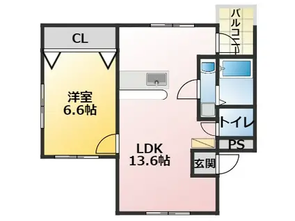 STAR GATE(1LDK/3階)の間取り写真