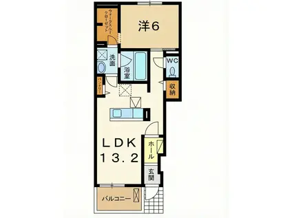 ブレージュII(1LDK/1階)の間取り写真