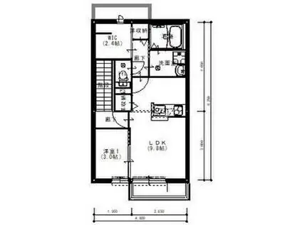 メゾンドプルミエール(1LDK/2階)の間取り写真