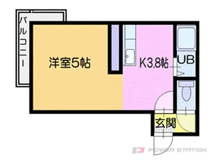 イオボヌール新札幌(1K/3階)の間取り写真