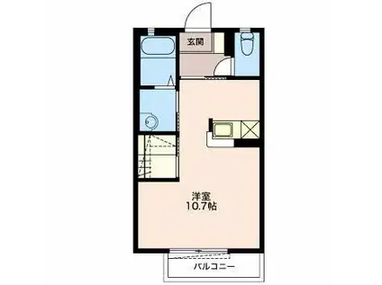 ビアヌーラ海(ワンルーム/2階)の間取り写真