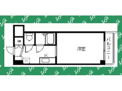 第7フクマルビル(1K/2階)の間取り写真