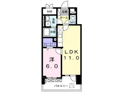 メゾンド・ボナー扇 弐番館(1LDK/2階)の間取り写真