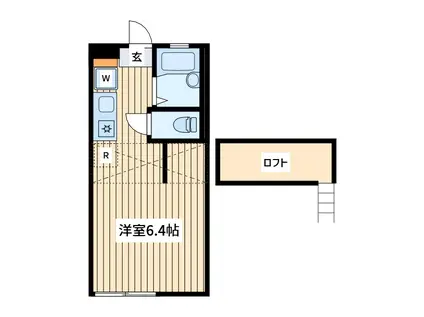 ケーズフラットニシトベ(ワンルーム/2階)の間取り写真