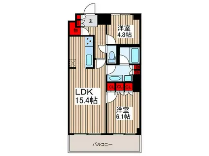 THE TOKYO TOWERS MID TOWER 26F(2LDK/26階)の間取り写真