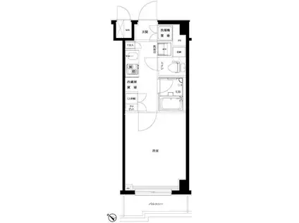 ルーブル旗の台弐番館(1K/2階)の間取り写真