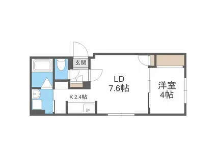 シーザスターズ(1LDK/3階)の間取り写真