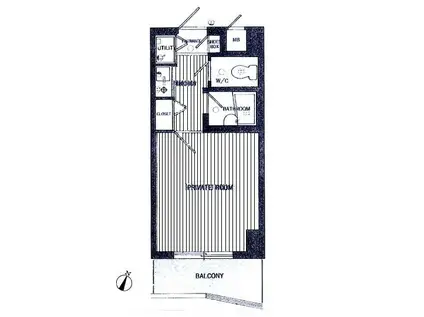 ダイナコートベイサイド博多(1K/7階)の間取り写真