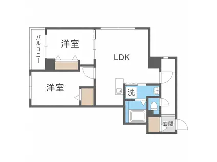 カサ・ヴェルデ平岸(2LDK/4階)の間取り写真