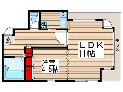 クレストパレス南行徳(1LDK/1階)の間取り写真