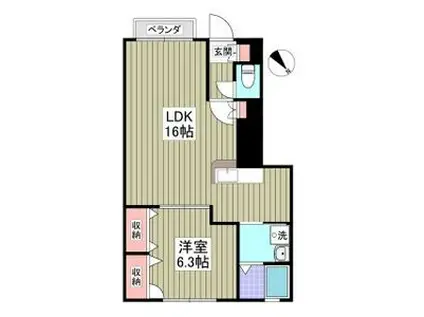 サンモリッツ・ワン(1LDK/1階)の間取り写真