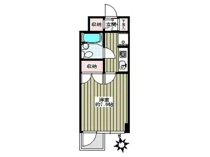 スワンハイツ(1K/2階)の間取り写真