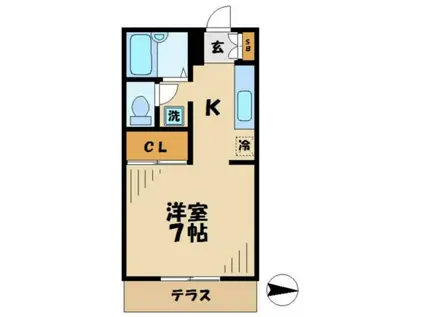京王相模原線 京王堀之内駅 徒歩14分 2階建 築33年(1K/2階)の間取り写真