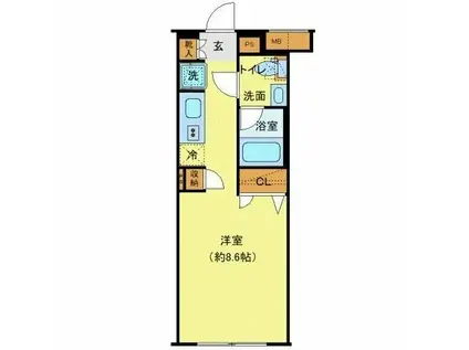 プレール・ドゥーク中野上高田(ワンルーム/3階)の間取り写真