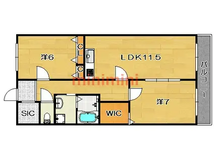 えんメゾン(2LDK/3階)の間取り写真