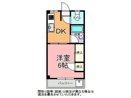 シングル・ライフ・ホリ(1DK/2階)の間取り写真