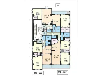 LA・FELICE(2LDK/2階)の間取り写真