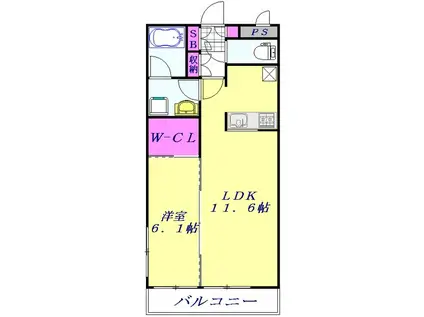 グランガーデンⅢ(1LDK/2階)の間取り写真