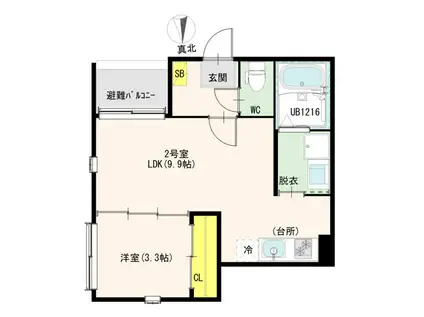 MUSUBI(1LDK/2階)の間取り写真
