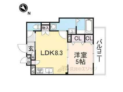 クリエオーレ藤阪中町2(1LDK/2階)の間取り写真