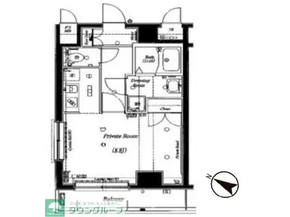 ヴェルト杉並サウスヒル(ワンルーム/8階)の間取り写真