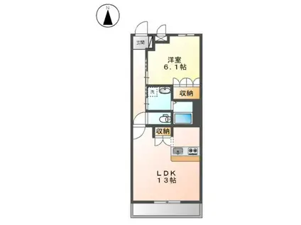 エバークレスト(1LDK/1階)の間取り写真